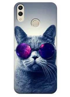 Чехол для Huawei Honor 8C - Кот в очках
