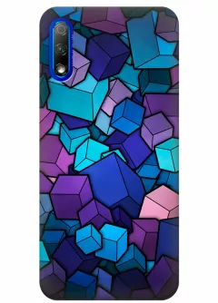 Чехол для Huawei Honor 9X - Синие кубы