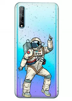Прозрачный чехол для Huawei P Smart S - Веселый космонавт