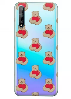 Прозрачный чехол для Huawei P Smart S - Влюбленные медведи