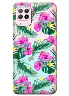 Прозрачный чехол Huawei P40 Lite - Тропические цветы