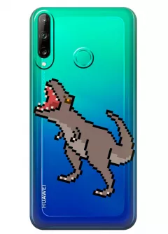 Прозрачный чехол Huawei P40 Lite E - Пиксельный динозавр