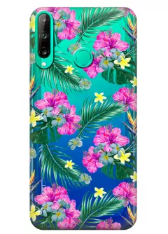 Прозрачный чехол Huawei P40 Lite E - Тропические цветы