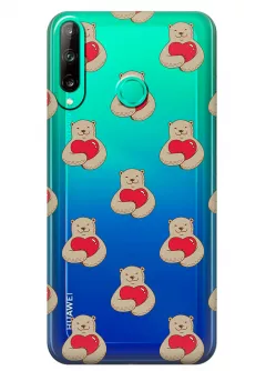 Прозрачный чехол Huawei P40 Lite E - Влюбленные медведи