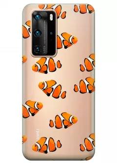 Чехол прозрачный для Huawei P40 Pro - Рыбки