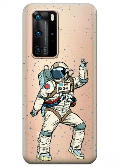 Чехол прозрачный для Huawei P40 Pro - Веселый космонавт
