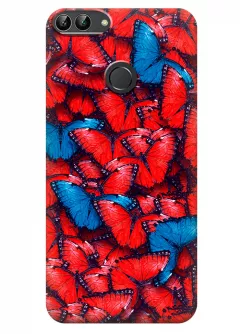 Чехол для Huawei P Smart - Красные бабочки