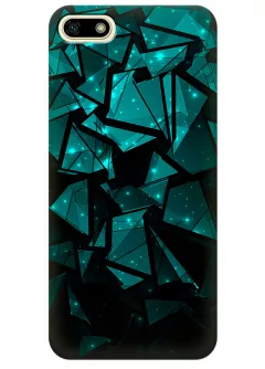 Чехол для Huawei Y5 Prime 2018 - Зелёная геометрия