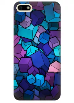 Чехол для Huawei Honor 7A - Синие кубы