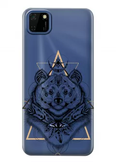 Чехол прозрачный для Huawei Y5p - Медведь индеец