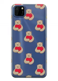 Чехол прозрачный для Huawei Y5p - Влюбленные медведи