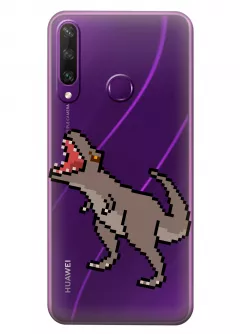 Чехол прозрачный для Huawei Y6p - Пиксельный динозавр