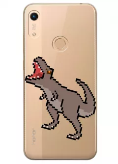 Прозрачный чехол на Huawei Y6s - Пиксельный динозавр
