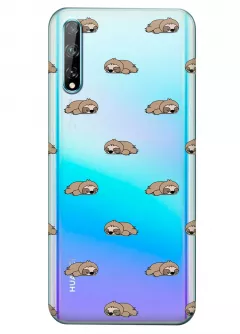 Прозрачный чехол для Huawei Y8p - Спящие ленивцы