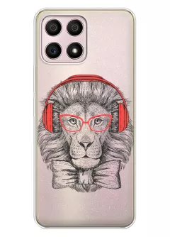 Чехол для Honor X30i с прозрачным рисунком из силикона - Лев