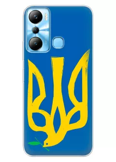 Чехол на Infinix Hot 20i с сильным и добрым гербом Украины в виде ласточки