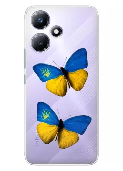 Чехол для Infinix Hot 30i из прозрачного силикона - Бабочки из флага Украины