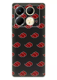 Infinix Note 40 4G чехол с аниме силиконовый - Наруто Акацуки лого