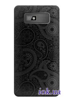 Чехол для HTC Desire 600 - Черные завитки 