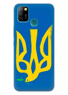 Чехол на Infinix Hot 10 Lite с сильным и добрым гербом Украины в виде ласточки
