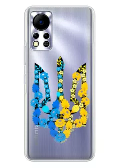 Чехол для Infinix Hot 11s NFC из прозрачного силикона - Герб Украины в цветах