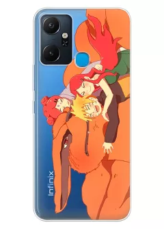 Чехол для Infinix Smart 6 Plus Наруто с Курама и Сакура из прозрачного силикона