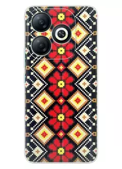 Infinix Smart 8 силиконовый чехол с украинскими узорами