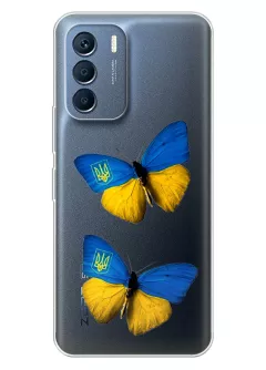 Чехол для Infinix Zero 5G 2023 из прозрачного силикона - Бабочки из флага Украины