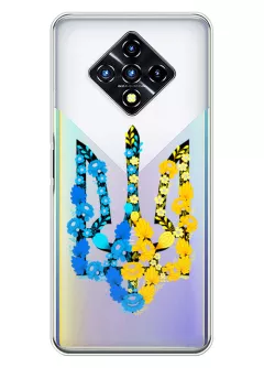 Чехол для Infinix Zero 8i из прозрачного силикона - Герб Украины в цветах