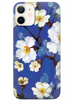 Силиконовый чехол на iPhone 12 Mini с цветочным принтом - Цветение