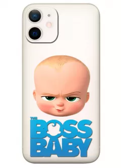 iPhone 12 Mini чехол силиконовый прозрачный - Baby Boss Босс-молокосос лого голова малыша Бэби Босс прозрачный чехол