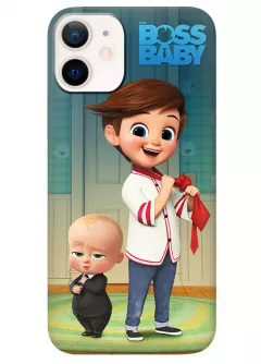 iPhone 12 Mini чехол силиконовый - Baby Boss Босс-молокосос лого малыш Бэби Босс и Тим Темплтон готовятся к работе
