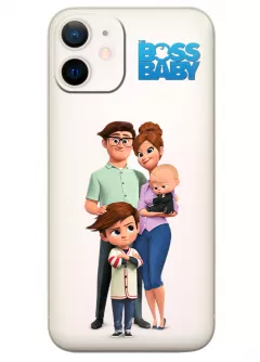 iPhone 12 Mini чехол силиконовый прозрачный - Baby Boss Босс-молокосос лого Тед Тим и Джанис вместе с Бэби Босс прозрачный чехол