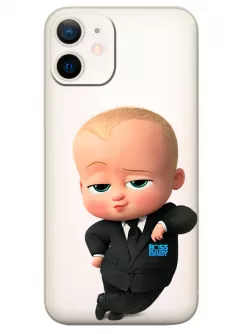 iPhone 12 Mini чехол силиконовый прозрачный - Baby Boss Босс-молокосос Бэби Босс в деловом костюме прозрачный чехол
