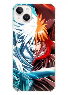 iPhone 14 Plus чехол - Блич Bleach атака Ичиго Куросаки в двойном обличьи