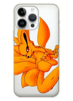 Бампер для iPhone 14 Pro Max - Наруто Девятихвостый Курама, прозрачный силикон