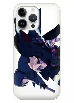 iPhone 15 Plus чехол с аниме картинкой силиконовый - Наруто и Саске Учиха