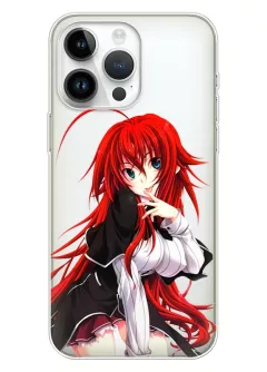 iPhone 15 Pro Max чехол из прозрачного силикона - High School Риас Гремори
