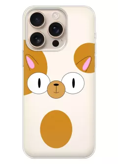 Чехол для iPhone 16 Pro из силикона - Время приключений Песик крупным планом вектор-арт