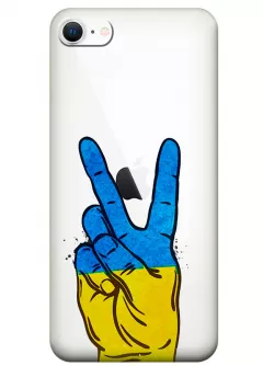 Прозрачный силиконовый чехол на iPhone 8 - Мир Украине / Ukraine Peace