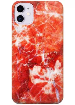 Чехол для iPhone 11 - Красный мрамор