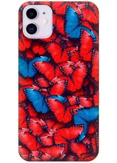 Чехол для iPhone 11 - Красные бабочки