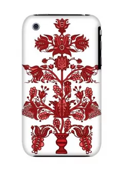 Купить красивый чехол для iPhone 3G/3Gs в виде украинской вышиванки - Red flower