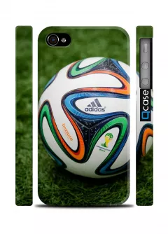 Купить спортивный чехол для iPhone 4/4S с футбольным мячем Brazuca- Brasil 2014