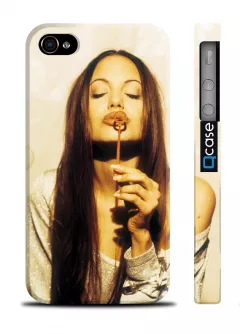 Чехол на iPhone 4/4S - Angelina Jolie