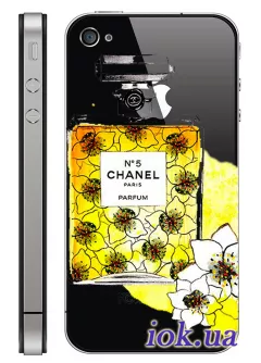 Прозрачный силиконовый чехол для iPhone 4/4S - Chanel