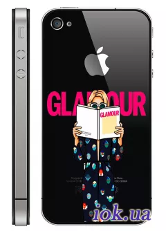 Прозрачный силиконовый чехол для iPhone 4/4S - Glamour