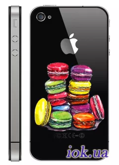 Прозрачный силиконовый чехол для iPhone 4/4S - Кексики