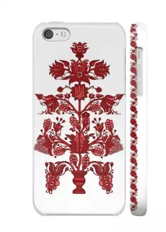 Купить красивый чехол для iPhone 5c в виде украинской вышиванки - Red flowers