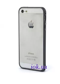 Тонкий алюминиевый бампер на iPhone 5/5S - Crossline, графитовый